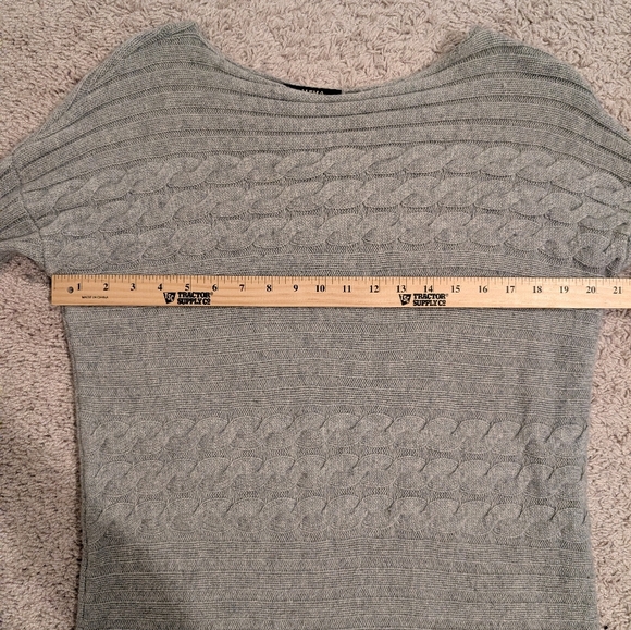 ALPHA Massimo Rebecchi Cashmere-Wool Cable Knit Sweater Dress - Picture 4 of 8